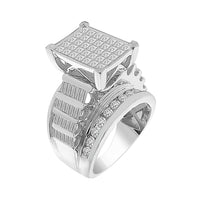 Thumbnail for LADIES RING 3 CT ROUND/PRINCESS/BAGUETTE DIAMOND 10K WHITE GOLD