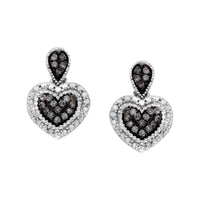Thumbnail for LADIES EARRINGS 1/6 CT WHITE/CHOCOLATE ROUND DIAMOND SILVER