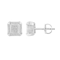 Thumbnail for LADIES EARRINGS 1/5 CT ROUND DIAMOND SILVER
