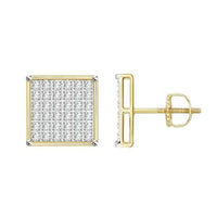Thumbnail for MEN'S EARRINGS 1/4 CT ROUND DIAMOND 10K YELLOW GOLD