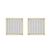 Thumbnail for MEN'S EARRINGS 1/4 CT ROUND DIAMOND 10K YELLOW GOLD