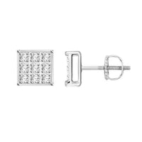 Thumbnail for MEN'S YUVA EARRINGS 1/20 CT ROUND DIAMOND 10K WHITE GOLD