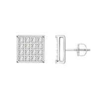Thumbnail for MEN'S  YUVA EARRINGS 1/20 CT ROUND DIAMOND 10K WHITE GOLD