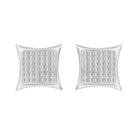 Thumbnail for MEN'S EARRINGS 1/4 CT ROUND DIAMOND 10K WHITE GOLD