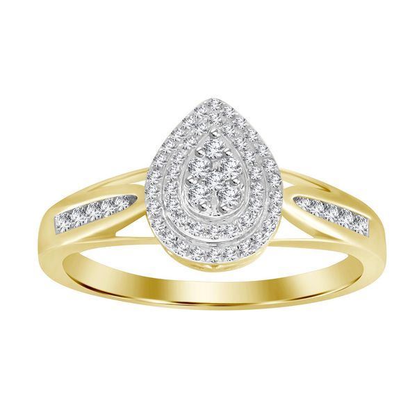 LADIES BRIDAL RING 1/3 CT ROUND DIAMOND 10K YELLOW GOLD