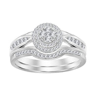 Thumbnail for LADIES BRIDAL RING SET 1/3 CT ROUND DIAMOND 10K WHITE GOLD