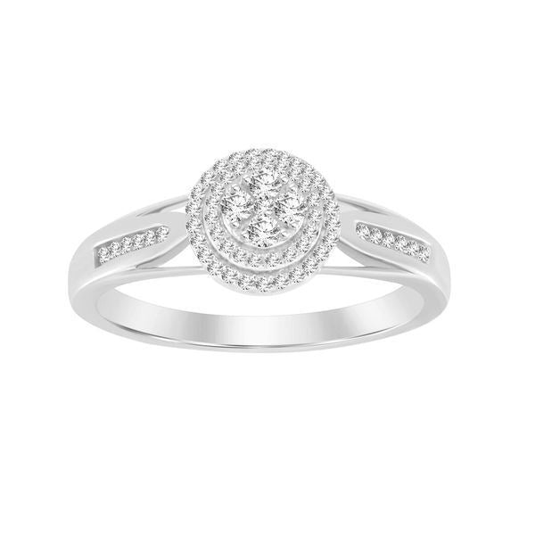 LADIES BRIDAL RING SET 1/3 CT ROUND DIAMOND 10K WHITE GOLD