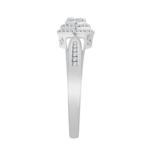 LADIES BRIDAL RING SET 1/3 CT ROUND DIAMOND 10K WHITE GOLD