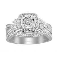 Thumbnail for LADIES BRIDAL RING SET 1/3 CT ROUND DIAMOND 10K WHITE GOLD