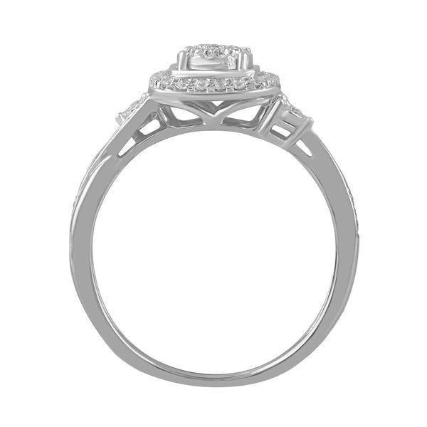 LADIES BRIDAL RING SET 1/3 CT ROUND DIAMOND 10K WHITE GOLD