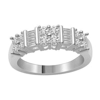 Thumbnail for LADIES RING 3/4 CT ROUND/BAGUETTE DIAMOND 10K WHITE GOLD
