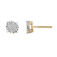 Thumbnail for LADIES EARRING 1/10 CT ROUND DIAMOND 10K YELLOW GOLD