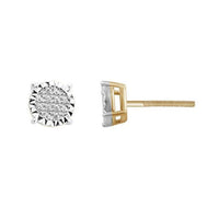 Thumbnail for LADIES EARRINGS 1/20 CT ROUND DIAMOND 10K YELLOW GOLD