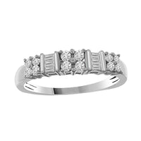 Thumbnail for LADIES RING 1/4 CT ROUND/BAGUETTE DIAMOND 10K WHITE GOLD