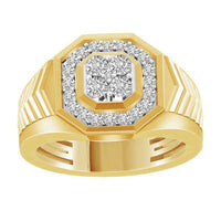 Thumbnail for MEN'S RING 1/2 CT ROUND DIAMOND 10K YELLOW GOLD