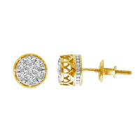 Thumbnail for MEN'S EARRING 1/4 CT ROUND DIAMOND 10K YELLOW GOLD