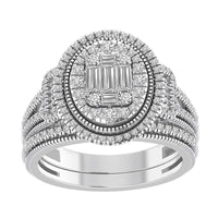 Thumbnail for LADIES RING 1 CT ROUND/BAGUETTE DIAMOND 14K WHITE GOLD