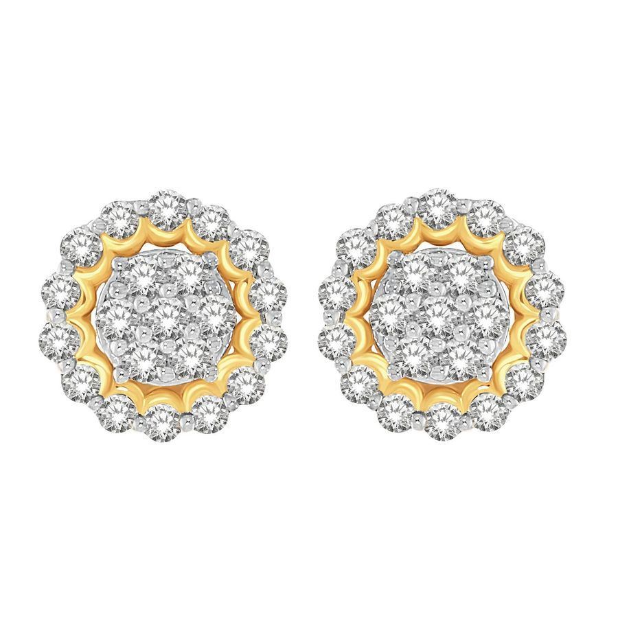 LADIES EARRING 1/2 CT ROUND DIAMOND 10K YELLOW GOLD