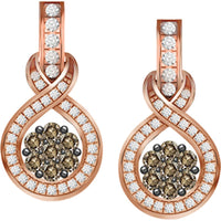 Thumbnail for LADIES EARRINGS 1/2 CT ROUND CHOC DIAMOND 10KT ROSE GOLD