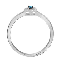 Thumbnail for LADIES RING 1/10 CT WHITE/BLUE ROUND DIAMOND 10K WHITE GOLD