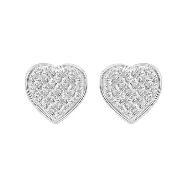 MEN'S EARRINGS 1/6 CT ROUND DIAMOND 10K WHITE GOLD