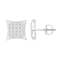 Thumbnail for MEN'S EARRINGS 1/10 CT ROUND DIAMOND SILVER