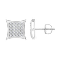 Thumbnail for MEN'S YUVA EARRINGS 1/6 CT ROUND DIAMOND SILVER