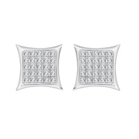 Thumbnail for MEN'S YUVA EARRINGS 1/6 CT ROUND DIAMOND SILVER