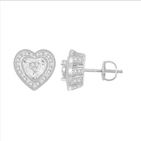 Thumbnail for LADIES EARRINGS 1/10 CT ROUND DIAMOND SILVER WHITE