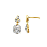 Thumbnail for LADIES EARRING 1/2 CT ROUND/BAGUETTE DIAMOND 14K YELLOW GOLD