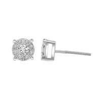 Thumbnail for LADIES EARRINGS 1/3 CT ROUND DIAMOND 10K WHITE GOLD