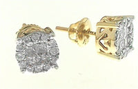 Thumbnail for LADIES EARRINGS 1 1/2 CT ROUND/PRINCESS DIAMOND INV SET 14KT YELLOW GOLD
