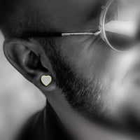 Thumbnail for MEN'S EARRINGS 1/6 CT ROUND DIAMOND 10K YELLOW GOLD