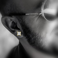 Thumbnail for MEN'S EARRINGS 1/6 CT ROUND DIAMOND 10K YELLOW GOLD
