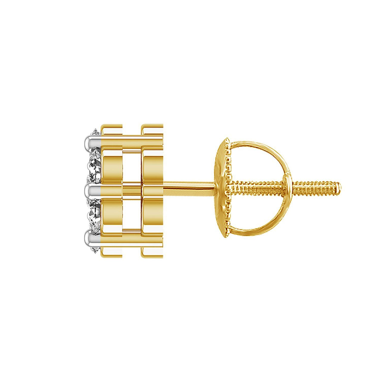 LADIES EARRINGS 1/6 CT ROUND DIAMOND 10K YELLOW GOLD