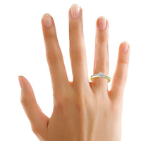 Thumbnail for LADIES RING 1/6 CT ROUND DIAMOND 10K YELLOW GOLD