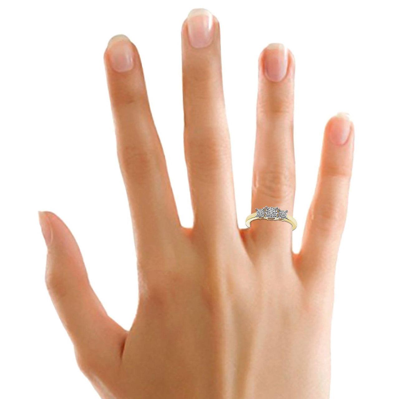 LADIES RING 1/4 CT ROUND DIAMOND 10K YELLOW GOLD