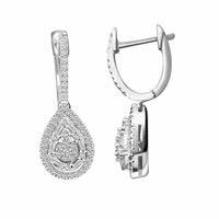 Thumbnail for LADIES EARRING 1/2 CT ROUND/BAGUETTE DIAMOND 14K WHITE GOLD
