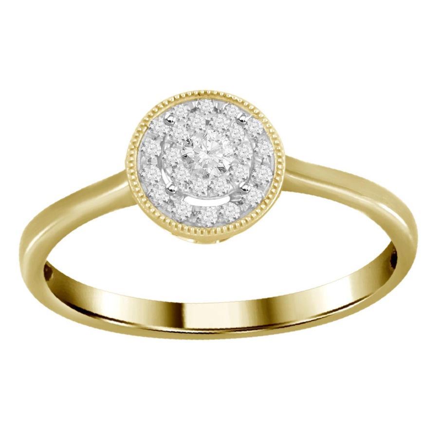 LADIES RING 1/6 CT ROUND DIAMOND 10K YELLOW GOLD