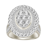Thumbnail for LADIES RING 3 CT ROUND/BAGUETTE DIAMOND 10K WHITE GOLD
