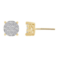 Thumbnail for LADIES EARRING 1/2 CT ROUND DIAMOND 10K YELLOW GOLD