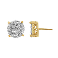 Thumbnail for LADIES EARRING 1 CT ROUND DIAMOND 10K YELLOW GOLD