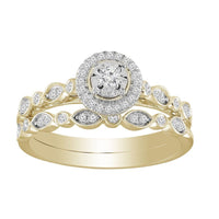 Thumbnail for LADIES BRIDAL RING SET 1/4 CT ROUND DIAMOND 10K YELLOW GOLD