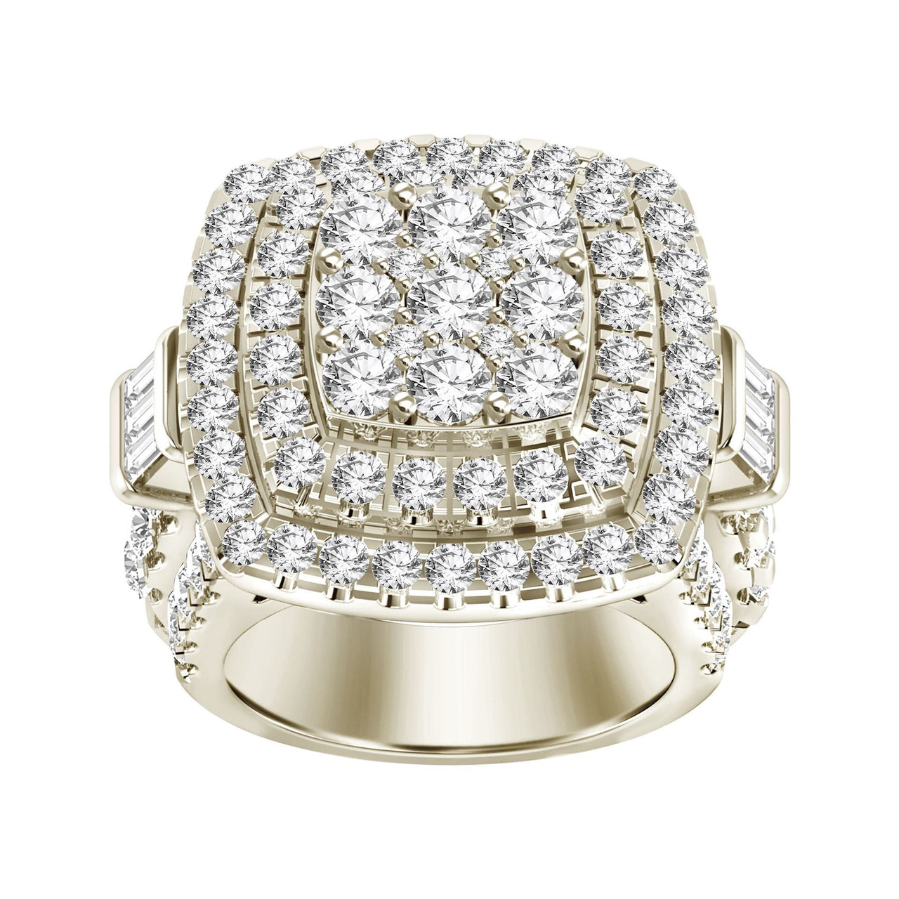 LADIES RING 5 CT ROUND DIAMOND 10K WHITE GOLD