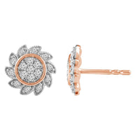 Thumbnail for LADIES EARRING 1/6 CT ROUND DIAMOND 10K ROSE GOLD