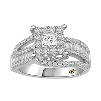 Thumbnail for LADIES RING 1 1/4 CT ROUND/PRINCESS/BAGUETTE DIAMOND 14K WHITE GOLD
