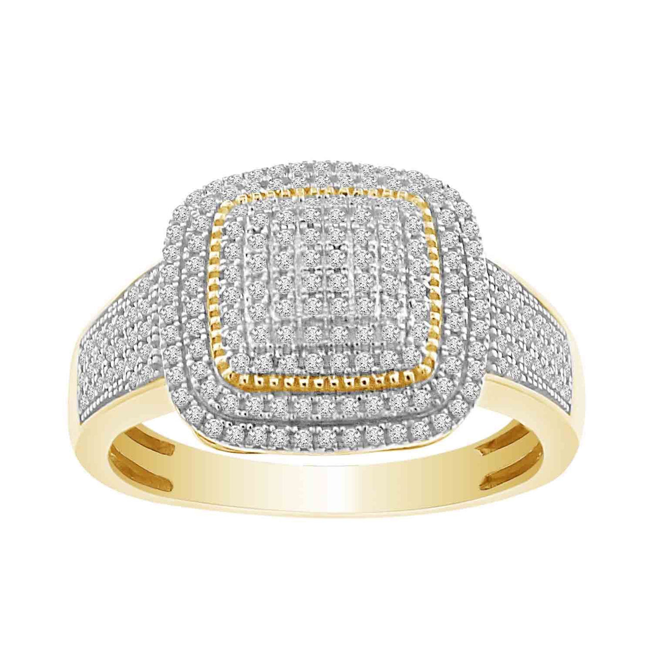 LADIES RING 1/3 CT ROUND 10K YELLOW GOLD