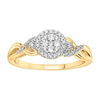 Thumbnail for LADIES RING 1/4 CT ROUND DIAMOND 10K YELLOW GOLD