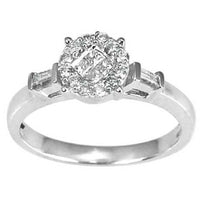 Thumbnail for LADIES RING 1/3 CT ROUND/BAGUETTE/PRINCESS DIAMOND 14K WHITE GOLD