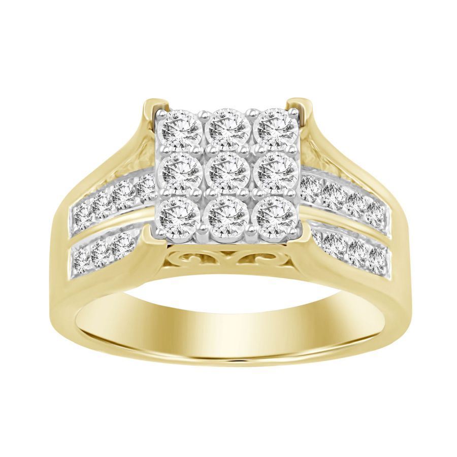 LADIES RING 1/2 CT ROUND DIAMOND 10K YELLOW GOLD